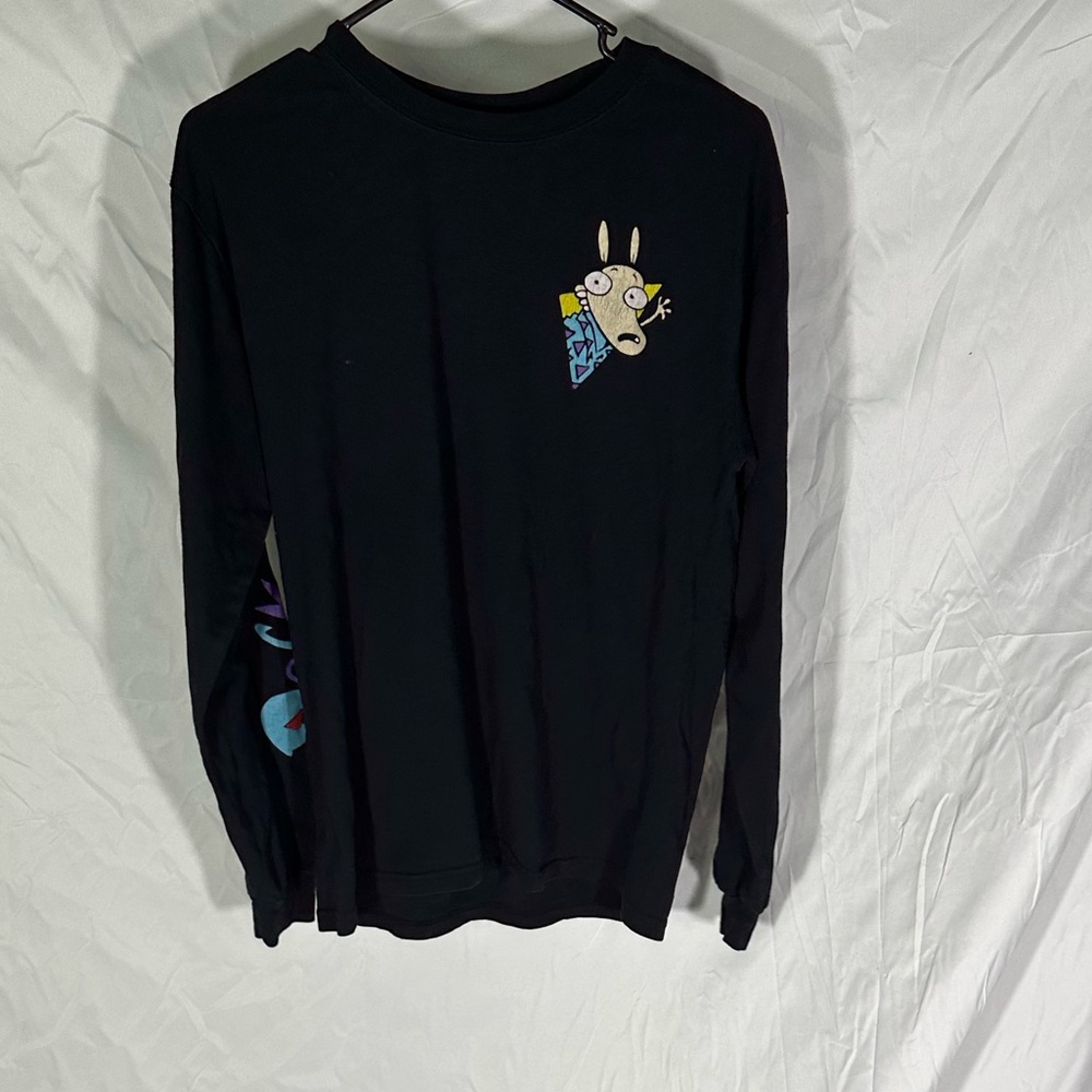 Black long sleeve rockos modern life tee cartoon